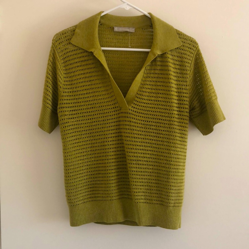 Olive green Everlane sweater top